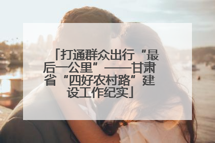 打通群众出行“最后一公里”——甘肃省“四好农村路”建设工作纪实