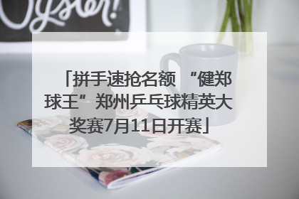 拼手速抢名额 “健郑球王”郑州乒乓球精英大奖赛7月11日开赛