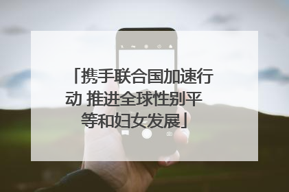 携手联合国加速行动 推进全球性别平等和妇女发展