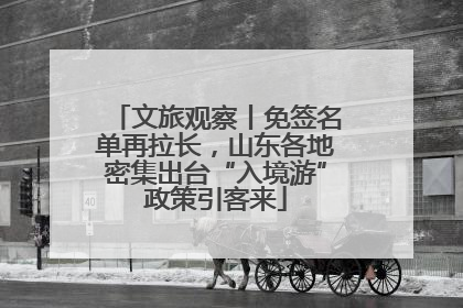 文旅观察丨免签名单再拉长，山东各地密集出台“入境游”政策引客来
