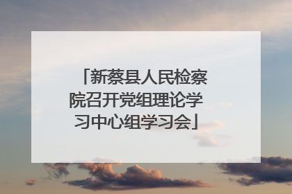 新蔡县人民检察院召开党组理论学习中心组学习会
