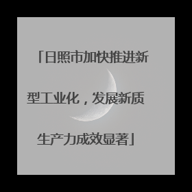 日照市加快推进新型工业化，发展新质生产力成效显著
