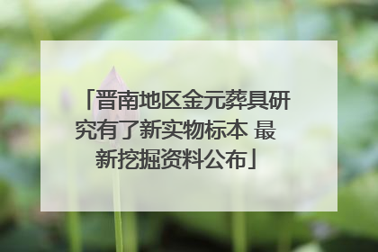 晋南地区金元葬具研究有了新实物标本 最新挖掘资料公布