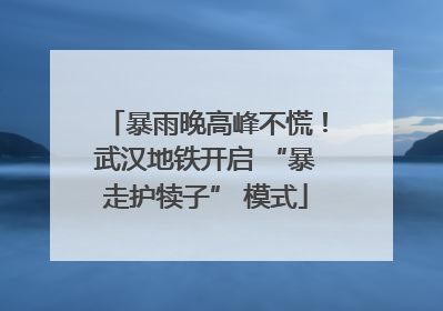 暴雨晚高峰不慌！武汉地铁开启 “暴走护犊子” 模式