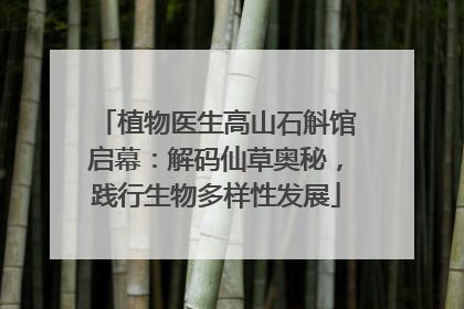 植物医生高山石斛馆启幕：解码仙草奥秘，践行生物多样性发展