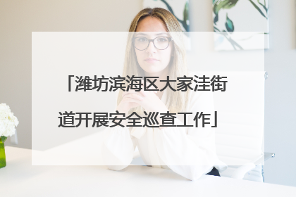 潍坊滨海区大家洼街道开展安全巡查工作