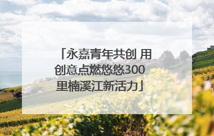 永嘉青年共创 用创意点燃悠悠300里楠溪江新活力
