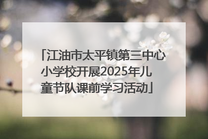 江油市太平镇第三中心小学校开展2025年儿童节队课前学习活动