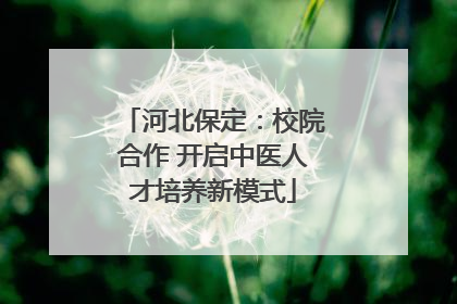 河北保定：校院合作 开启中医人才培养新模式