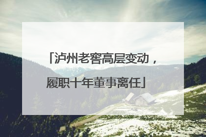 泸州老窖高层变动，履职十年董事离任