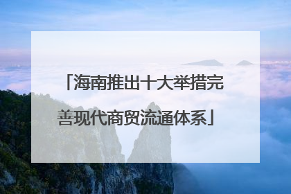 海南推出十大举措完善现代商贸流通体系