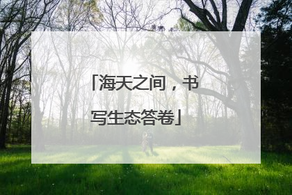 海天之间，书写生态答卷