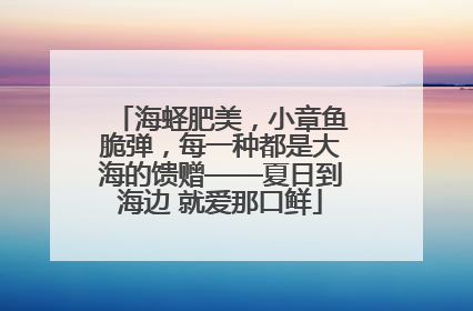 海蛏肥美，小章鱼脆弹，每一种都是大海的馈赠——夏日到海边 就爱那口鲜