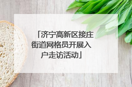 济宁高新区接庄街道网格员开展入户走访活动