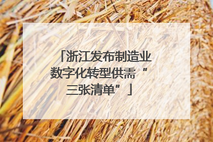 浙江发布制造业数字化转型供需“三张清单”