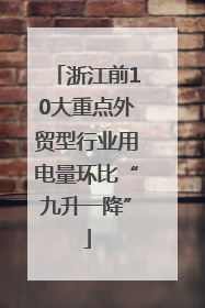 浙江前10大重点外贸型行业用电量环比“九升一降”