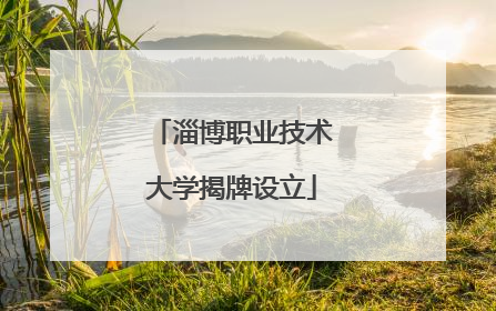 淄博职业技术大学揭牌设立
