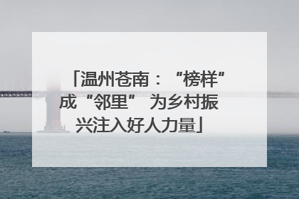 温州苍南：“榜样”成“邻里” 为乡村振兴注入好人力量