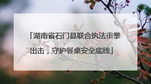 湖南省石门县联合执法重拳出击，守护餐桌安全底线