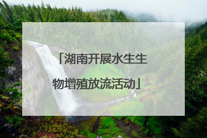 湖南开展水生生物增殖放流活动