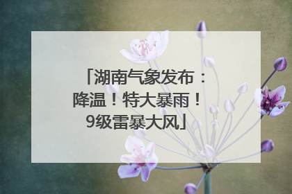 湖南气象发布：降温！特大暴雨！9级雷暴大风