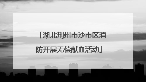 湖北荆州市沙市区消防开展无偿献血活动