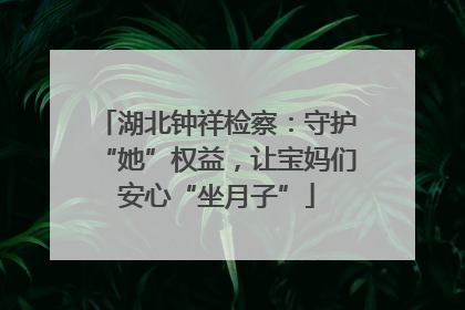 湖北钟祥检察：守护“她”权益，让宝妈们安心“坐月子”