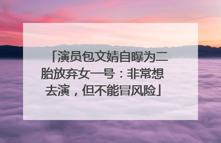 演员包文婧自曝为二胎放弃女一号：非常想去演，但不能冒风险