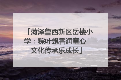 菏泽鲁西新区岳楼小学：粽叶飘香润童心 文化传承乐成长