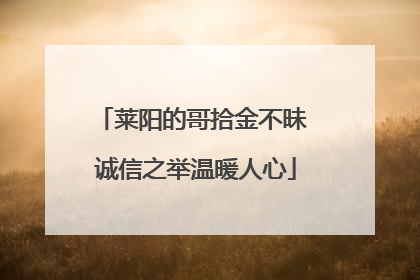 莱阳的哥拾金不昧 诚信之举温暖人心