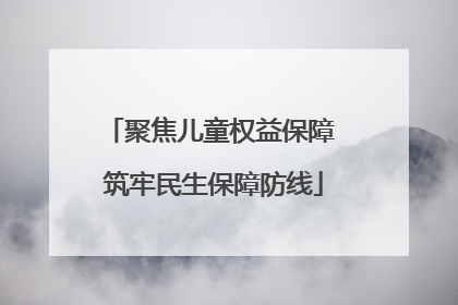 聚焦儿童权益保障 筑牢民生保障防线
