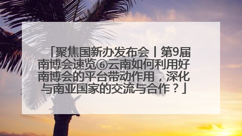 聚焦国新办发布会丨第9届南博会速览⑥云南如何利用好南博会的平台带动作用，深化与南亚国家的交流与合作？