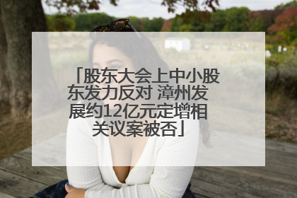 股东大会上中小股东发力反对 漳州发展约12亿元定增相关议案被否