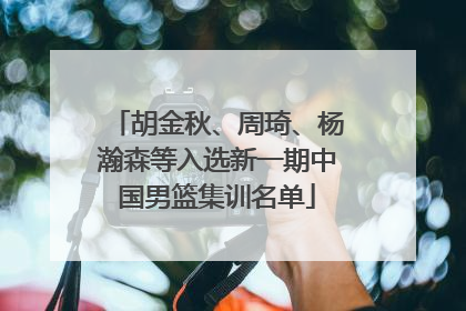 胡金秋、周琦、杨瀚森等入选新一期中国男篮集训名单