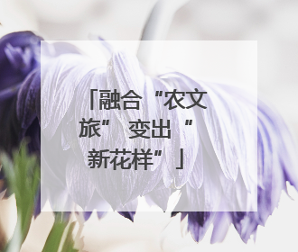 融合“农文旅” 变出“新花样”