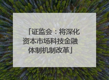 证监会：将深化资本市场科技金融体制机制改革