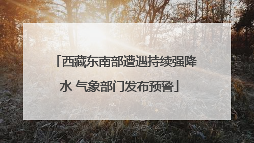 西藏东南部遭遇持续强降水 气象部门发布预警