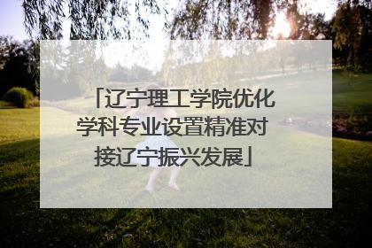 辽宁理工学院优化学科专业设置精准对接辽宁振兴发展