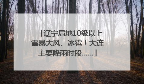 辽宁局地10级以上雷暴大风、冰雹！大连主要降雨时段……