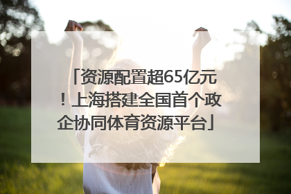 资源配置超65亿元！上海搭建全国首个政企协同体育资源平台
