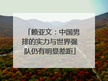 赖亚文：中国男排的实力与世界强队仍有明显差距