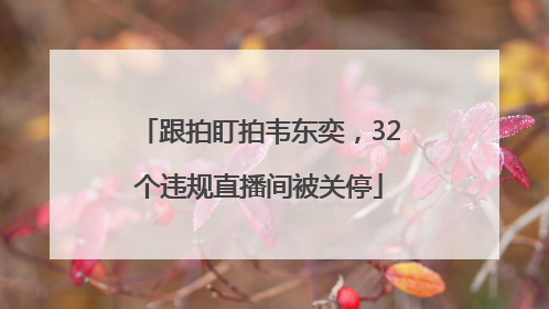 跟拍盯拍韦东奕，32个违规直播间被关停