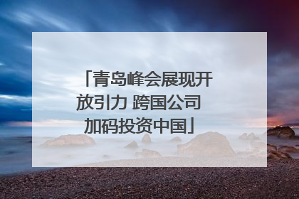 青岛峰会展现开放引力 跨国公司加码投资中国