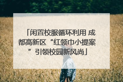 闲置校服循环利用 成都高新区“红领巾小提案”引领校园新风尚