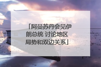 阿曼苏丹会见伊朗总统 讨论地区局势和双边关系