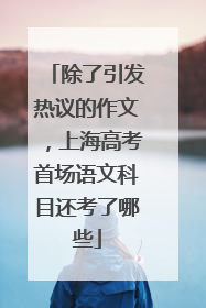 除了引发热议的作文，上海高考首场语文科目还考了哪些