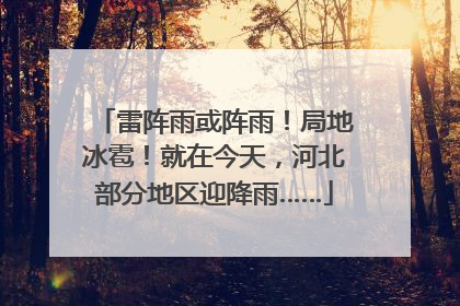 雷阵雨或阵雨！局地冰雹！就在今天，河北部分地区迎降雨……