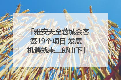 雅安天全蓉城会客签19个项目 发展机遇就来二郎山下