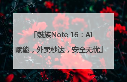 魅族Note 16：AI赋能，外卖秒达，安全无忧
