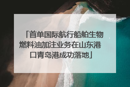 首单国际航行船舶生物燃料油加注业务在山东港口青岛港成功落地